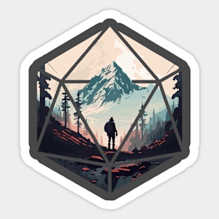 D20 Hero Pondering the Mountain Sticker